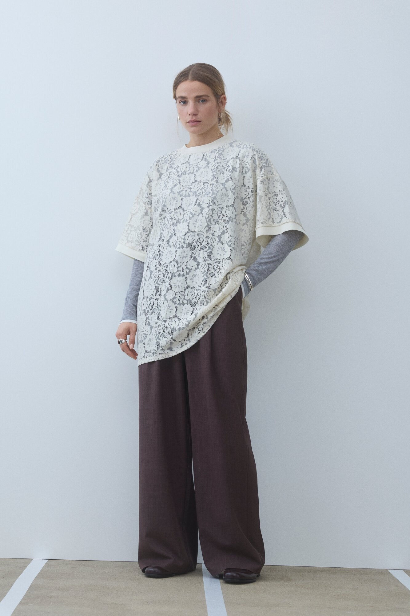 Vielianne langærmet t-shirt - Light Grey Melange